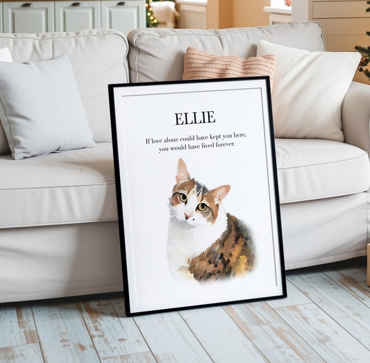 Custom Watercolor Pet Portrait – Personalized Dog or Cat Art | Pet Memorial & Pet Loss Gift