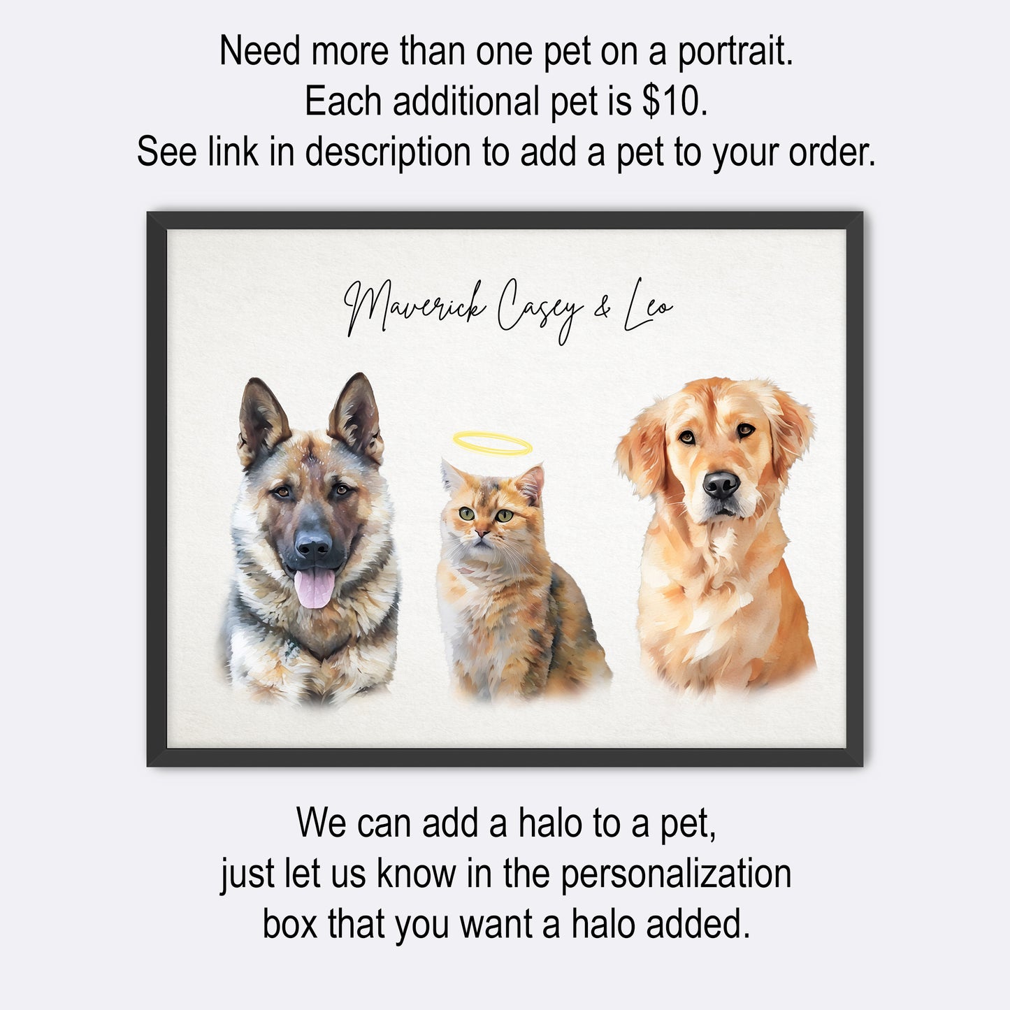 Custom Watercolor Pet Portrait
