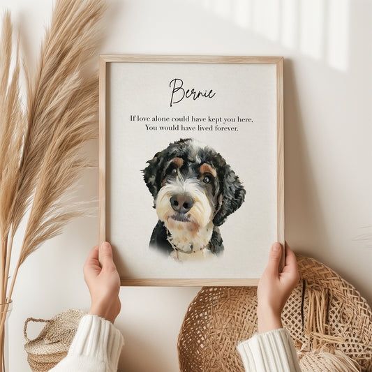 Custom Watercolor Pet Portrait – Personalized Dog or Cat Art | Pet Memorial & Pet Loss Gift