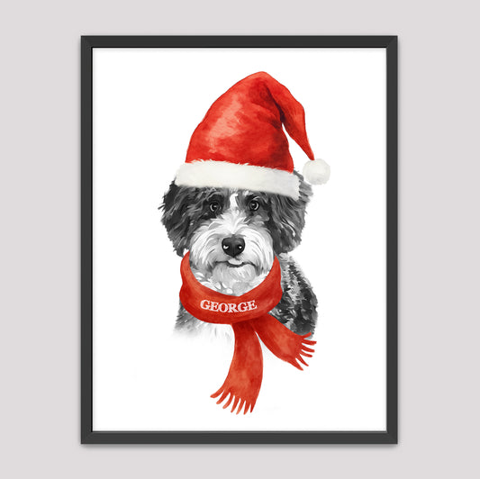 Custom Christmas Pet Portraits – Holiday Watercolor Style