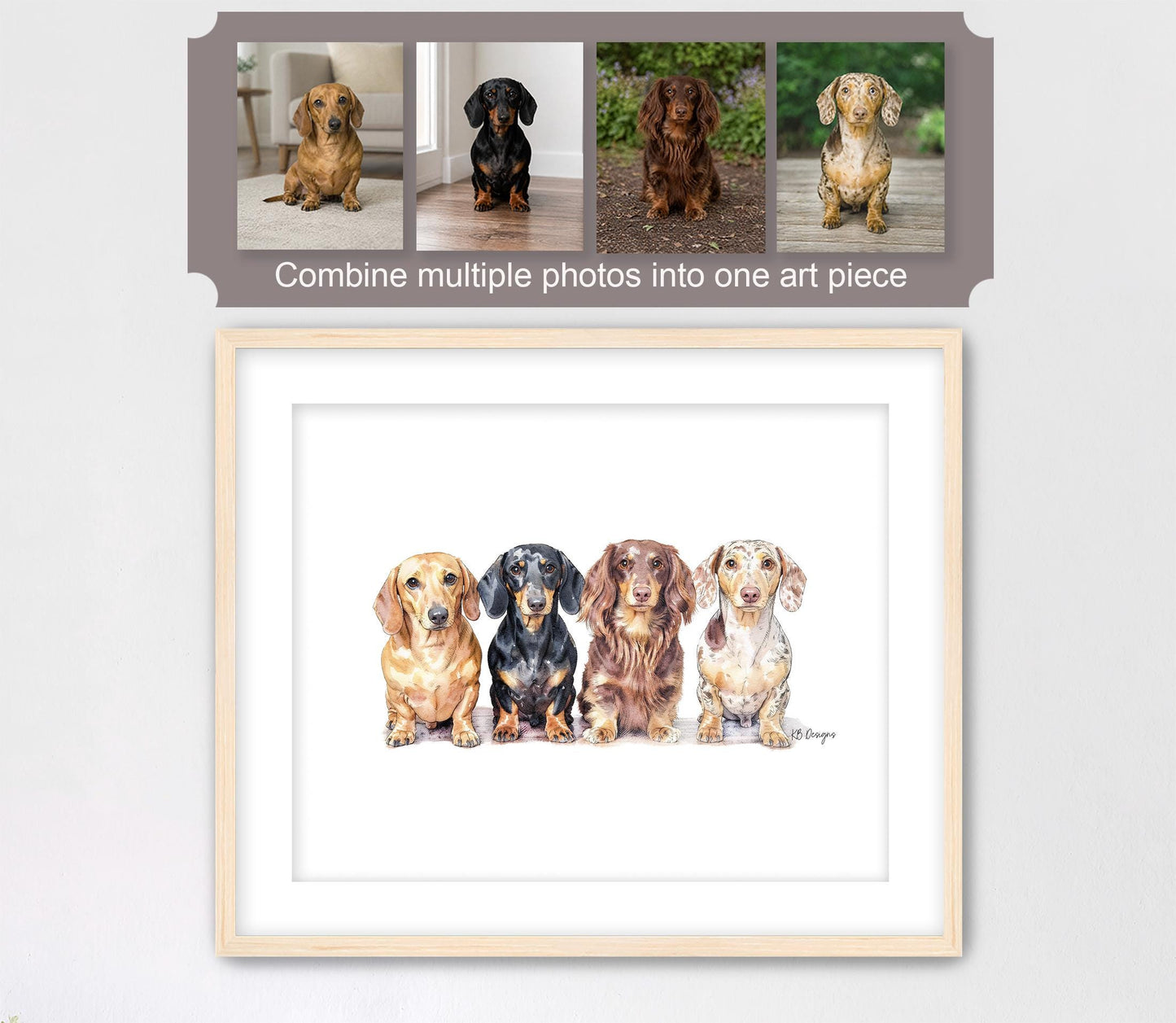 Custom Pet Portrait from Photo – Watercolor & Ink Dog or Cat Memorial Gift