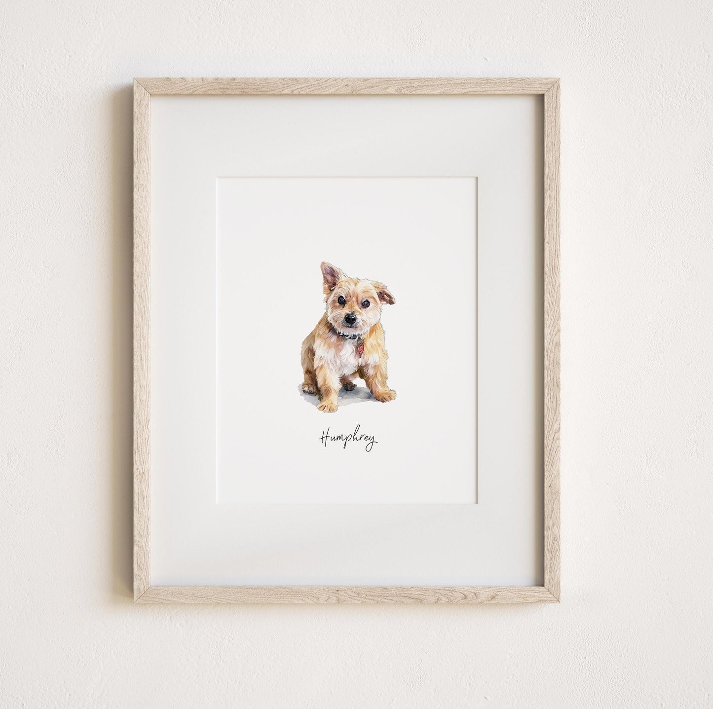 Custom Pet Portrait from Photo – Watercolor & Ink Dog or Cat Memorial Gift