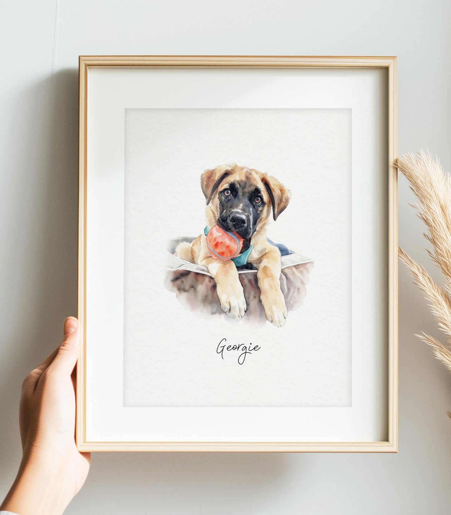 Custom Pet Portrait from Photo – Watercolor & Ink Dog or Cat Memorial Gift