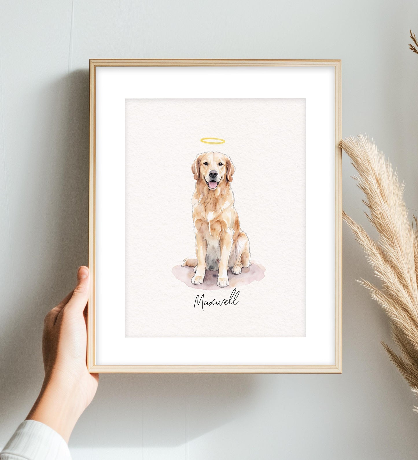 Custom Pet Portrait from Photo – Watercolor & Ink Dog or Cat Memorial Gift